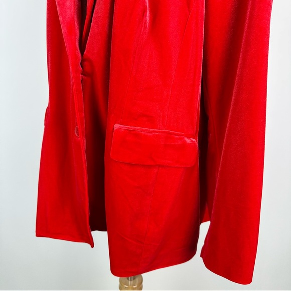 Lane Bryant Red Velvet Two Button Stretch Blazer Size 24 - Picture 10 of 14